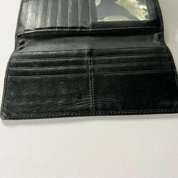 Coach Kristen Op Art Signature Black Silver Envelope Wallet - Picture 11 of 11
